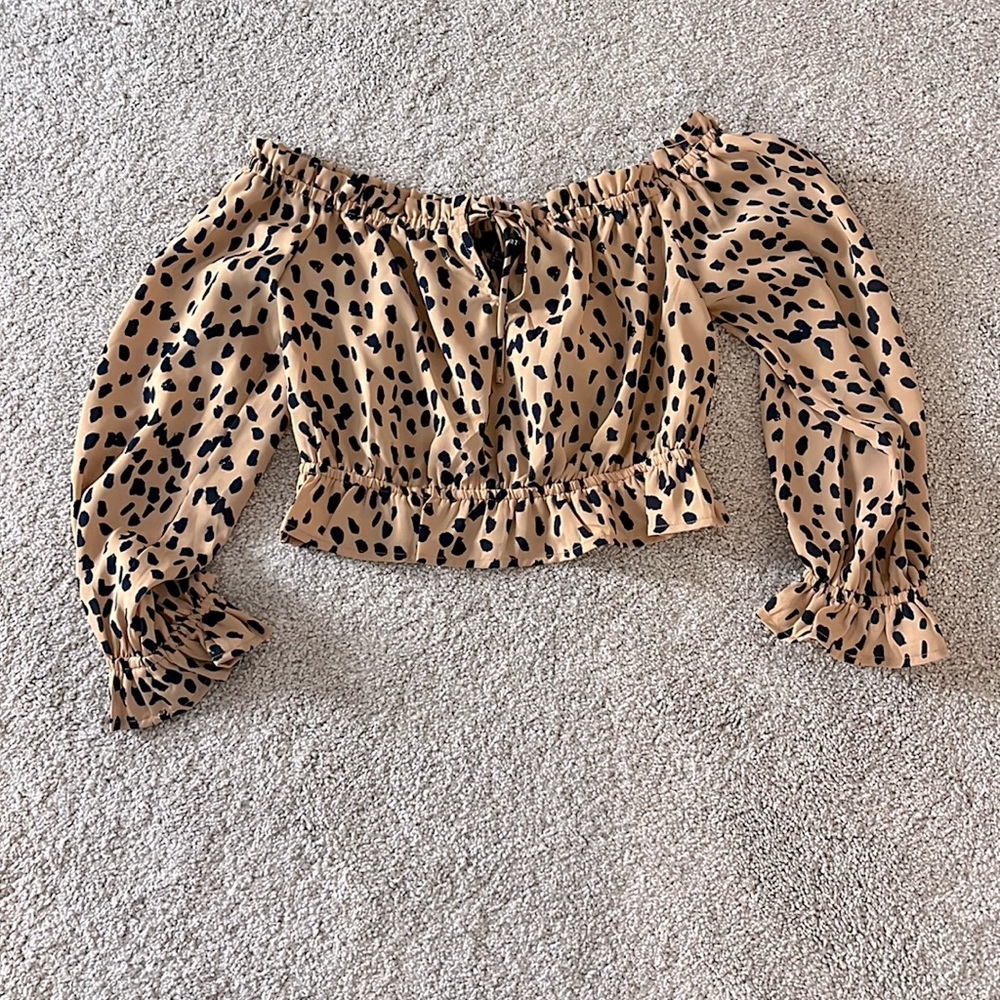 Patterned off the shoulder blouse